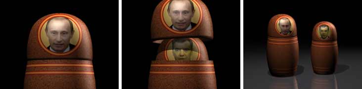 PUTIN MEDVEDEV RUSSIAN DOLLS